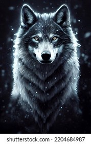 Art, Wolf Pattern, Intricate Detail, White Background, Negative Space Hyper Realism