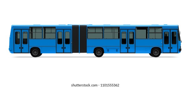 Articulated City Bus Isolated Side View Stock Illustration 1101555362