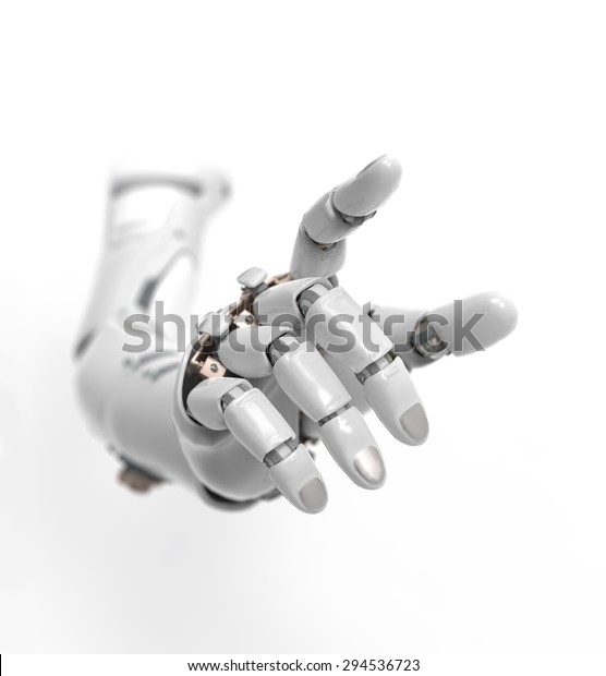 Artificial Human Robotic Arm On White Stock Illustration 294536723