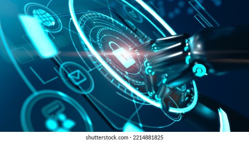 Artificial intelligence ai technology  security protection of personal data usage within internet network connection, help secure password verification access safety , 3D illustration 