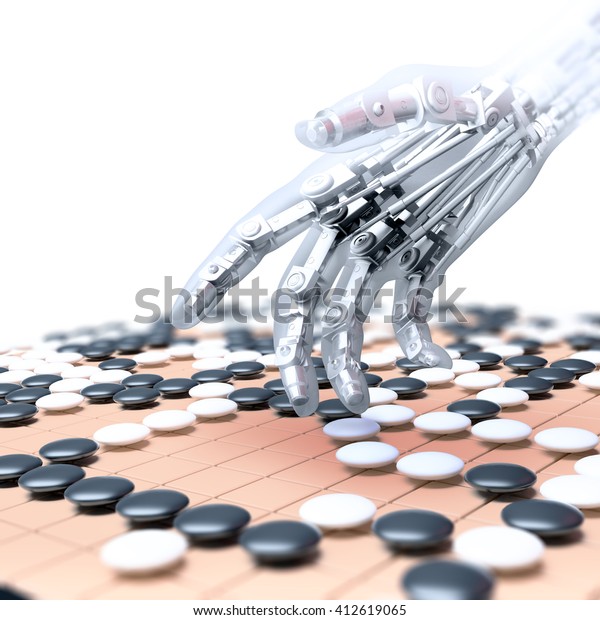 Artificial intelligence competing in the\
game of go - 3D\
illustration