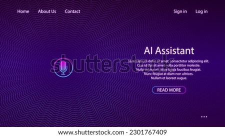 Artificial intelligence concept. Banner for web site or mobile app. Landing page with ai personal voice assistant.  illustration