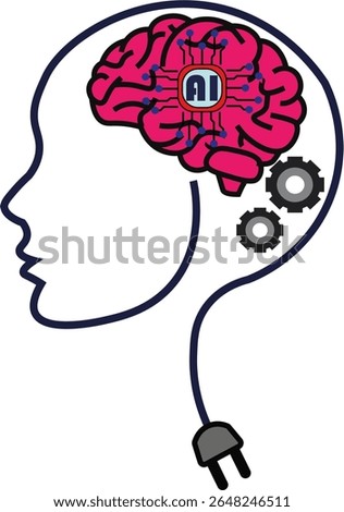 Artificial Intelligence Concept with Digital Brain and AI Chip Animation