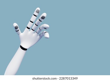 Artificial intelligence concept. Robot hand 3d render, Tech, connection between life and machine. - Shutterstock ID 2287013349