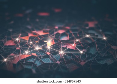 Artificial Intelligence, Connections And Nucleus In Concept Of Interconnected Neurons. 3D Illustration. Abstract Background With Binary Numbers, Neural Network And Cloud Computing.