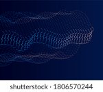 Artificial Intelligence illustration. Abstract human head portrait made of dotted particles. Graphic concept for your design
