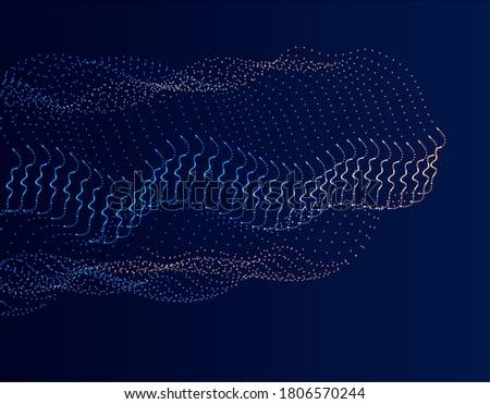 Artificial Intelligence illustration. Abstract human head portrait made of dotted particles. Graphic concept for your design