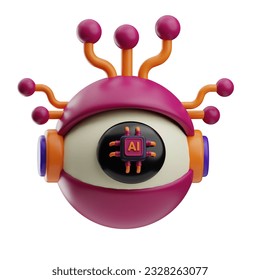 Artificial intelligence scanner illustration 3d