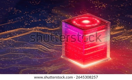 Artificial Intelligence Server Big Data storage Machine. Learning Algorithms. Cubes. Processes AI Optimization Digital Technology. 3d Illustration