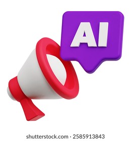 Artificial Intelligence Tech 3d icon isolated on the white background