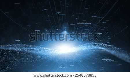 Artificial intelligence technology word cloud illustration.