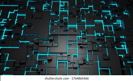 Artificial Intelligence. Visualization Of Machine Learning, AI, Computer Technology Tracking Virus. 3d Illustration