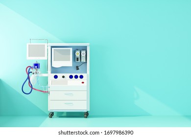 Artificial Respiration Apparatus In The Ray Of Light. 3d Rendering