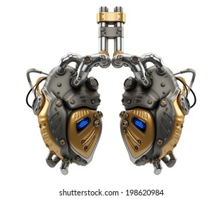 Artificial Robotic Internal Organ - Steel Lungs With Sensors / Lung Protocol Systems