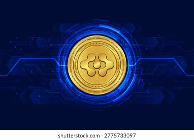 Artificial Superintelligence Alliance-fet cryptocurrency logos drawings on digital background.