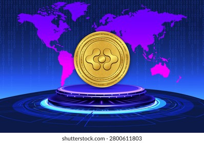 Artificial Superintelligence Alliance-fet cryptocurrency logos drawings on digital background.