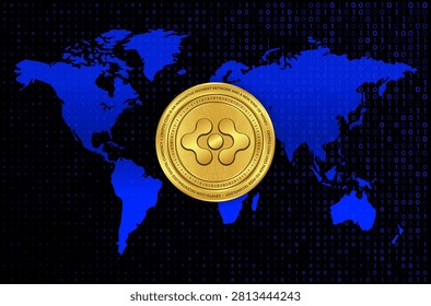 Artificial Superintelligence Alliance-fet cryptocurrency logos drawings on digital background.