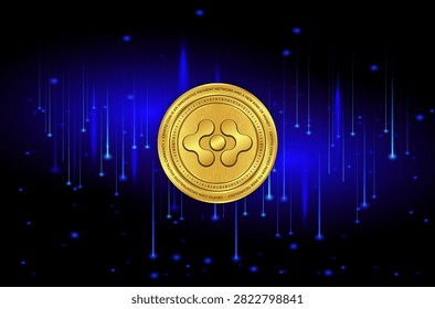 Artificial Superintelligence Alliance-fet cryptocurrency logos drawings on digital background.