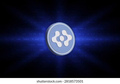 Artificial Superintelligence Alliance-fet virtual currency image in the digital background. 3d illustrations.