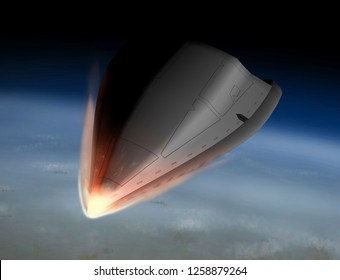 Artist Depiction Of The Secretive X-41 Hypersonic Space Plane During Reentry. (3d Illustration)