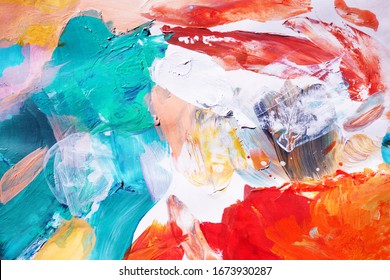                  Artist palette, colorful abstract background, hand painted               - Shutterstock ID 1673930287