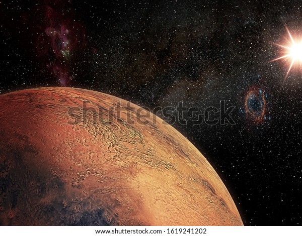 Artist view of the Mars\
planet