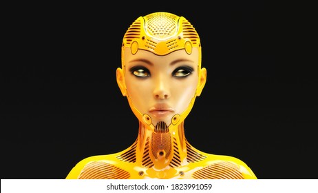 Artistic 3d Illustration Female Cyborg Stock Illustration 1823991059 ...