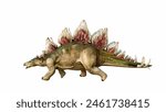 Artistic 3D Illustration of a Stegosaurus with Colorful Plates on Isolated Background. 3D Illustration