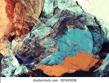 Artistic bright color paints texture. Abstract dark background. Modern futuristic pattern for wallpaper, interior, album, flyer cover, poster, booklet. Fractal artwork for creative graphic design. - Powered by Shutterstock