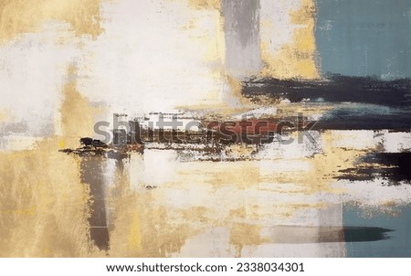 Artistic carpet pattern composed of abstract vintage golden texture and gray background