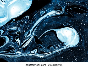 Artistic Cyan Trendy Shapes Watercolour  Black Flow Effect  Colored Dark Print Gradient Acrylic Fluid  Ink  Acrylic Glowing Repeat Stains