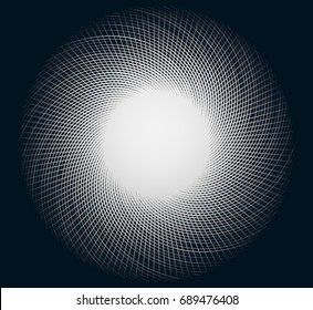 Artistic Element With Radial, Circular Lines. Radiating, Concentric Lines Forming Circular Pattern