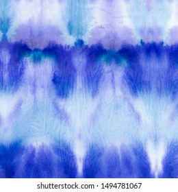 Artistic Ethnic Dyed Pattern. Crumpled Paper Texture. Shibori Print. Tie Dye Art. Asian Abstract Geometry. Blue Winter Mood. Blue Violet Pattern. Tie Dye Fantasy Blue Wallpaper.