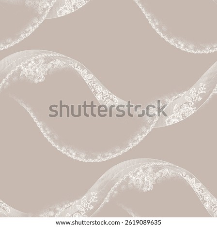 Artistic Hand Crafted Floral Scrollwork Pattern Drawings