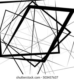 Artistic illustration with stressful random, irregular lines. Geometric art.