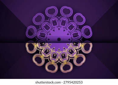 Artistic Mandala Composition With Hexagonal Structure And Radiant Color Glow
