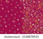 Artistic mix flowers composed design allover floral pattern Buti art digital textile print and embroidery design