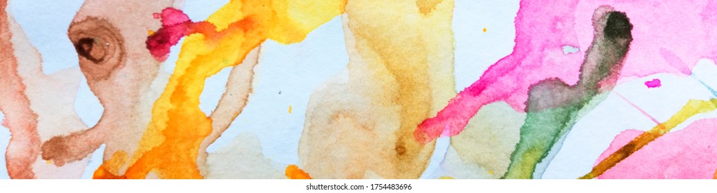 Artistic Model. Vibrant Multicolor Poster. Multicolor Artistic Model. Elegant White Print. Artsy Design. Wet Yellow Wall. Fantasy Painting. - Shutterstock ID 1754483696