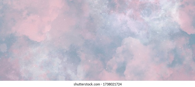 Artistic soft pink cloud and sky, Fantasy background. Magical and mystery concept