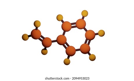 Artistic Styrene Molecular Structure 3D