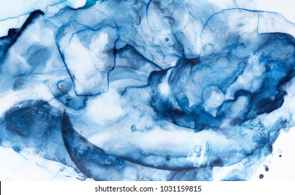 Artistic watercolor background picture with stains, strokes, blobs, bubbles, blotchiness, streaks. For design, website, packing, print template, backdrop. Hand drawn watercolour illustration paiting.