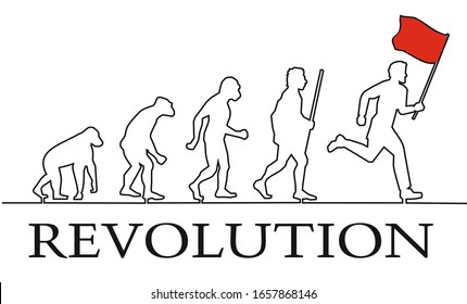 Artline Illustration Evolution Five Silhouettes Stock Illustration ...