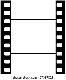 Artwork Of Cine Film Frame With Sprocket Holes And Partial Frames Top And Bottom.