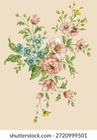 The artwork is framed with deep green patterned borders,