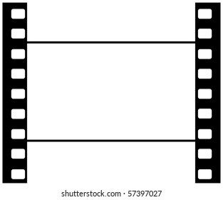 Artwork Of Wide Screen Cine Film Frame With Sprocket Holes