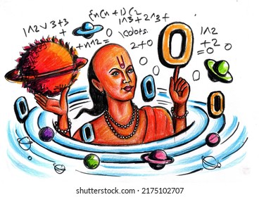 Aryabhata Drawing Poster On Aryabhata Color Stock Illustration Aryabhata Drawing Poster On Aryabhata Color Stock Illustration
