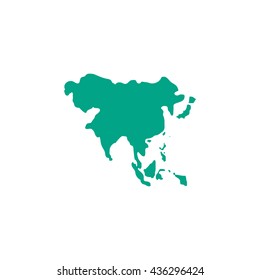 Asia Map Color Simple Flat Icon Stock Illustration 436296424 | Shutterstock