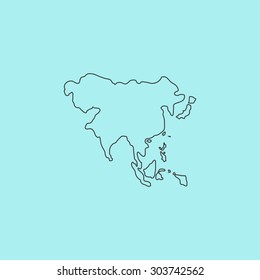 simple asia map