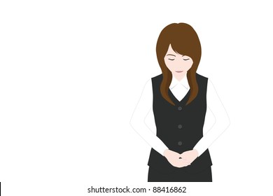 お辞儀 女性 のイラスト素材 画像 ベクター画像 Shutterstock