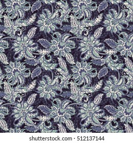 Asian Floral Seamless Pattern